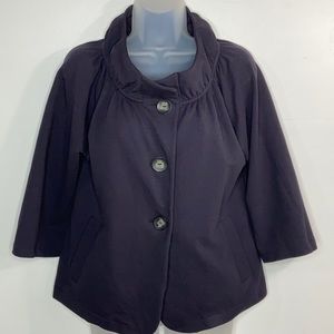 Lilla P Ruffled Collar Plum Blazer